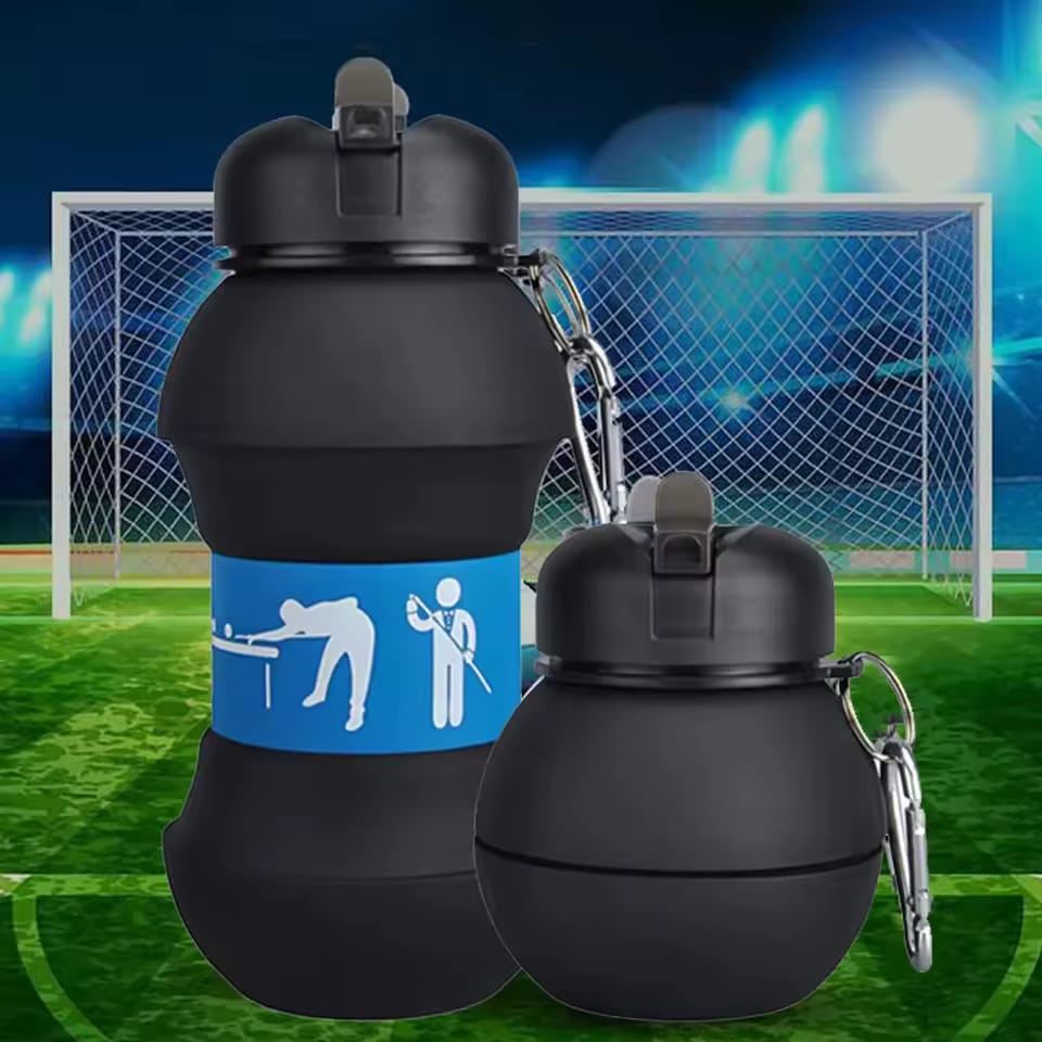 New invention silicon foldable Sports Billiards Ball Water Bottle