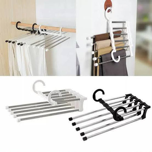 *Restock/Price Drop* - 5in1 Rotating Foldable Stainless Steel Pipes Clothes Hanger with Shopper Packing