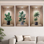 - Set of 3pcs 3D Wall Paper Stickers Sheet (Size: 30cm x 42.5cm) 
-