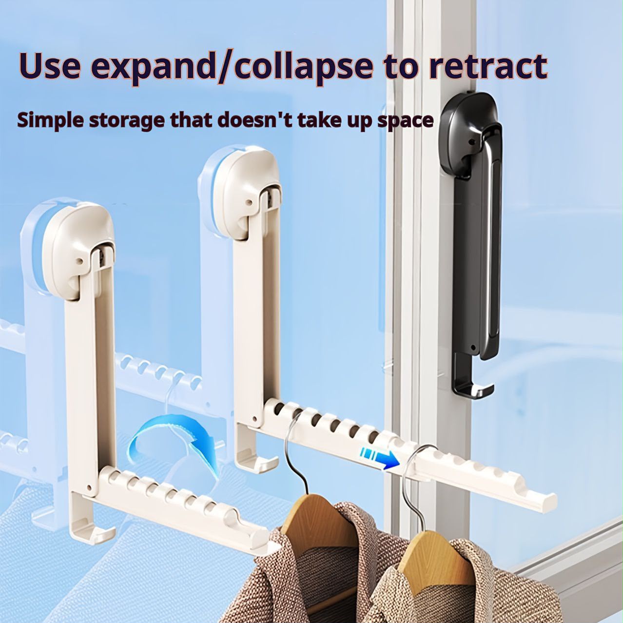 *New Multipurpose Self Adhesive *Foldable _3 Steps_* Wall Clothes Hanger (Mix/Random colour)