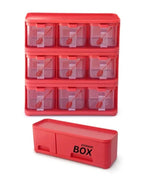 9 in 1  Storage Box Condiments & Spice Rack With 9 Spice Jars And Spoons - each jar Capacity 500ml
*Random Colors*