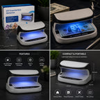 *UV Counterfeit Bill Money Detector, Small Footprint, Portable, Rechargeable, Lightweight, Bills Credit Cards Banknote Passports IDs All Currencies, Auto ON Off, LED Light Currency Check