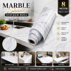 White and black Marble Shade 800cm by 45cm 🔥 *8 Meter* Big Size Sticker Roll