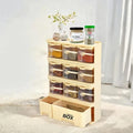 9 in 1  Storage Box Condiments & Spice Rack With 9 Spice Jars And Spoons - each jar Capacity 500ml
*Random Colors*