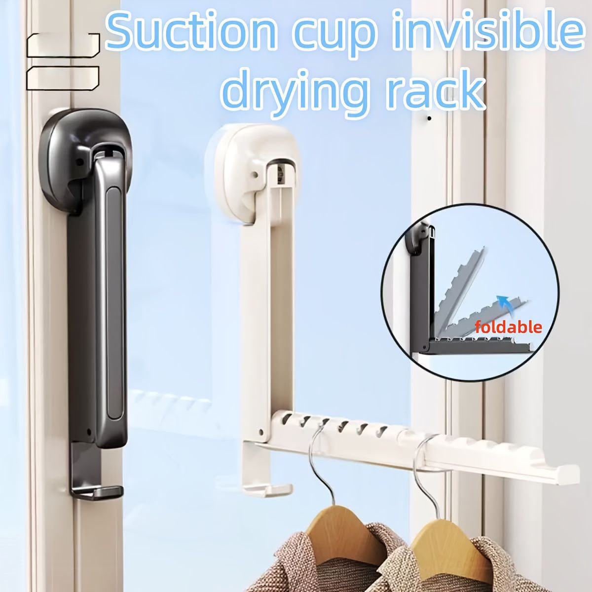 *New Multipurpose Self Adhesive *Foldable _3 Steps_* Wall Clothes Hanger (Mix/Random colour)