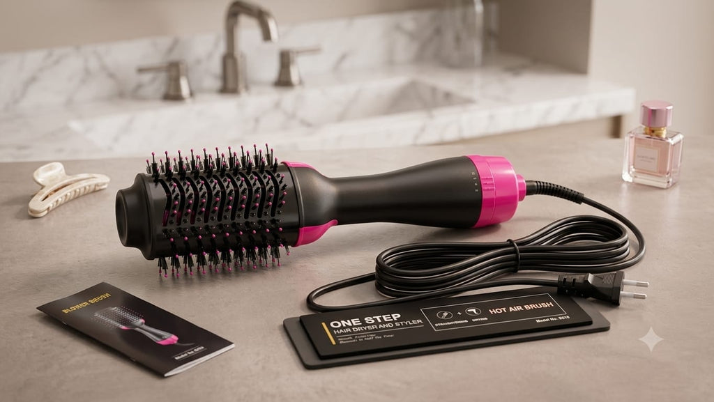 2 IN 1 One Step Hair Dryer and Volumizer Hair Straightener Hot Air Brush Hair Curler Hair Beauty and Health Styling