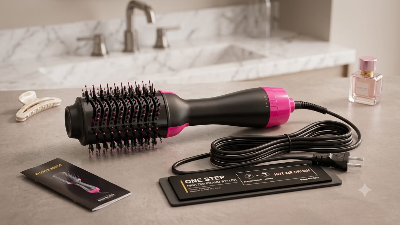 2 IN 1 One Step Hair Dryer and Volumizer Hair Straightener Hot Air Brush Hair Curler Hair Beauty and Health Styling