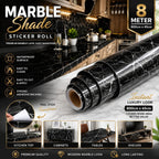 White and black Marble Shade 800cm by 45cm 🔥 *8 Meter* Big Size Sticker Roll