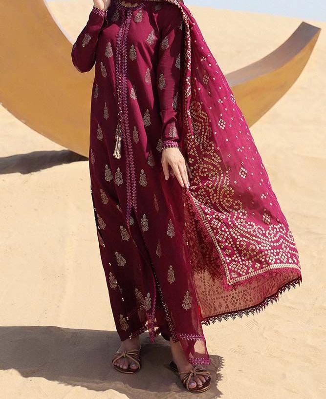 PARTY SUIT WORN BY NEELUM MUNIR
Unstitch Replica

FABRIC
Shirt: ORGANZA
Dupatta: NET
Trouser: MALAI